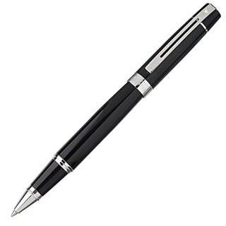 犀飞利（Sheaffer）宝珠笔 300系列 商务办公文具时尚简约签字笔 黑珐琅白夹