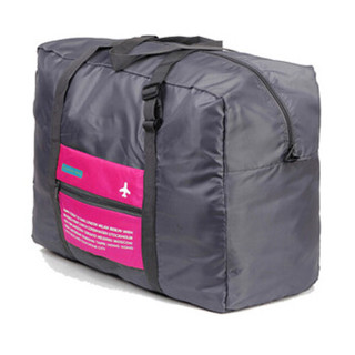 四万公里 旅行收纳包可套拉杆箱 便携式可折叠行李整理袋 男女 出差单肩手提大容量防水衣物袋 SW1014 玫红色