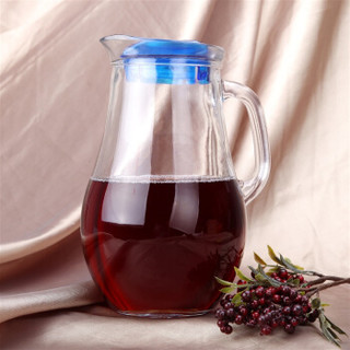 帕莎帕琦（Pasabahce）冷水壶2L玻璃饮料果汁凉水花茶壶 80119(盖子红蓝色随机发货）)