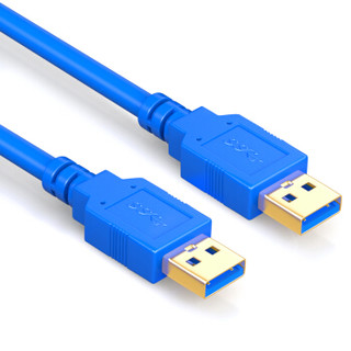 山泽(SAMZHE) USB3.0数据线 公对公AM/AM 笔记本散热器连接线 双头移动硬盘盒数据线 1米 UK-910