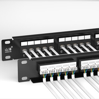 山泽(SAMZHE) 25口语音电话配线架 模块式高端工程级镀金（1U机架模块式 ）WAN-36