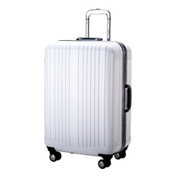 LATIT PC铝框旅行行李箱 拉杆箱 旅行箱  20英寸 万向轮 白色+凑单品
