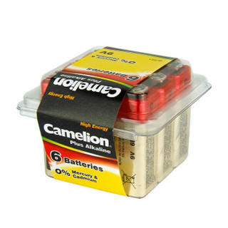 Camelion 飞狮 碱性电池 干电池 6LR61/9V/9伏 电池 6节 万用表/烟雾报警器/话筒/麦克风/医疗仪器