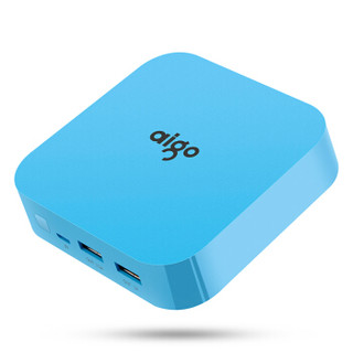 aigo充电宝OL10400小巧便携10000毫安时移动电源 双USB输出 适用于苹果小米华为 蓝色