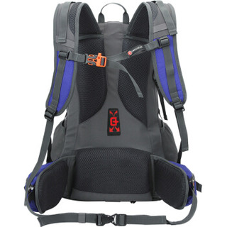 SWISSGEAR 登山包40L 时尚潮流休闲运动包旅行背包 男女户外登山双肩包配防雨罩 JP-3240II蓝/灰色