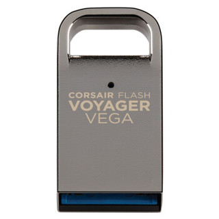 美商海盗船(USCORSAIR) 64GB USB3.0 迷你车载U盘 航海家VEGA 银色 防划合金外壳