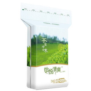 倍舒特 怡悦 山茶花茶氧清香净味棉柔超薄超长夜用卫生巾360mm 4片*1包