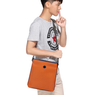 万信达(WXD) 男包单肩包斜挎包韩版潮男手提包 商务竖款小包可放10.1寸平板电脑 棕色