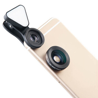 猎奇（LIEQI）手机镜头 广角+微距+自拍补光灯套装 拍照神器 苹果华为外置摄像头 LQ-035  黑色