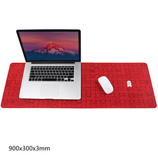 宜适酷（EXCO）手指人游戏鼠标垫超大号 包边桌垫  锁边键盘垫 900X300mm 京东自营 MSP026 红