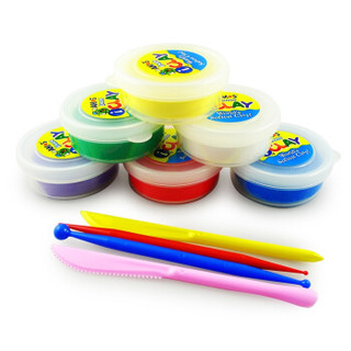 AMOS韩国进口儿童超轻超柔粘土/彩泥套装玩具 6色工具套装