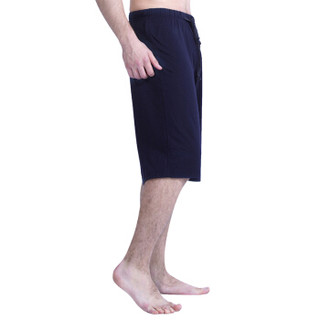 企鹅卫队男士短裤休闲沙滩裤进口纤维素纯色棉中裤男星空兰L(170/90) 35114118