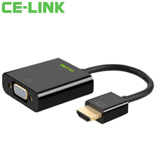 CE-LINK HDMI转VGA线转换器 高清视频转接头适配器 电脑盒子连接电视显示器投影仪线 黑色 2709
