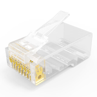 秋叶原（CHOSEAL）六类水晶头 镀金RJ45工程类千兆水晶头 8P8C电脑网络线接头10个 QS906Z10