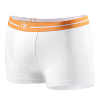 UM25 男士内裤U棉时尚80S棉氨纶宽腰边中腰平角裤 云钛白 185/XL UM23AE1 (白色、185/XL、平角裤、棉质)