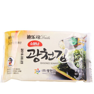 韩国进口 迪乐司Delos即食海苔紫菜 儿童休闲零食小吃5g*6袋装