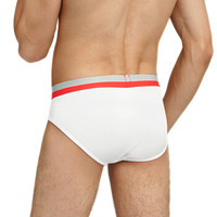 UM25 男士内裤U莫时尚50S莫代尔宽腰边中腰三角裤 云钛白 185/XL UM22AF1 (白色、185/XL、三角裤、莫代尔)