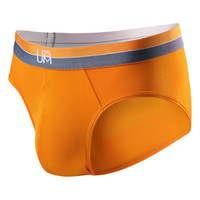 UM25 男士内裤U莫时尚50S莫代尔宽腰边中腰三角裤 鲜果橙 180/L UM22AF1 (橙色、180/L、三角裤、莫代尔)