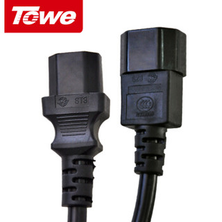 同为（TOWE）机箱电源线pdu服务器C13-C14电源线延长线3*1.5平1米长