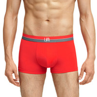 UM25 男士内裤U莫时尚50S莫代尔宽腰边中腰平角裤 烈焰红 170/S UM23AF1 (红色、170/S、平角裤、莫代尔)