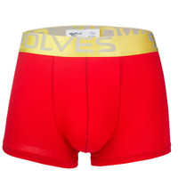 SEPTWOLVES 七匹狼 本命年男士内裤男平角裤粘纤冰丝大红色裤头男式新年新婚四角裤 4条礼盒装  2XL  红色  D7002