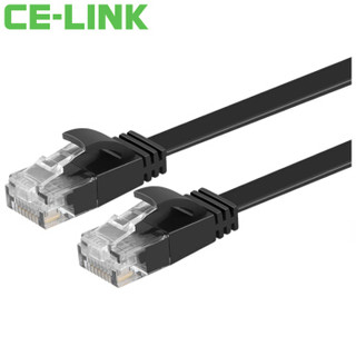 CE-LINK 扁平六类双绞网线CAT6 无氧铜网线电脑跳线 6类网络连接线 家用跳线扁线黑色2米 3097