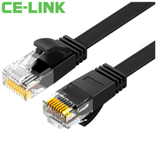 CE-LINK 扁平六类双绞网线CAT6 UTP无氧铜网线电脑跳线 6类网络连接线 扁线黑色5米 3099