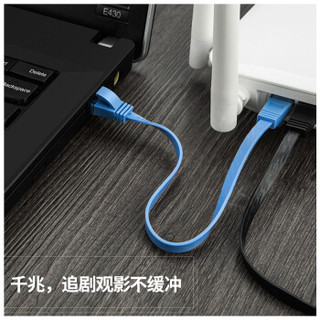 CE-LINK  扁平六类双绞网线 CAT6 UTP无氧铜网线 扁线 电脑跳线 6类网络连接线 蓝色 0.25米 3108