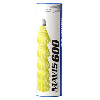 YONEX 尤尼克斯 尼龙塑料羽毛球MAV600黄色 训练比赛耐打 6只装