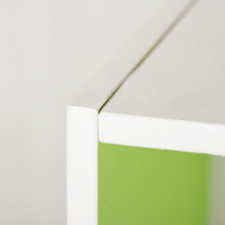 慧乐家 书柜书架 鲁比克创意七格柜 组合柜子层架储物柜收纳柜置物柜 绿白色11049-2