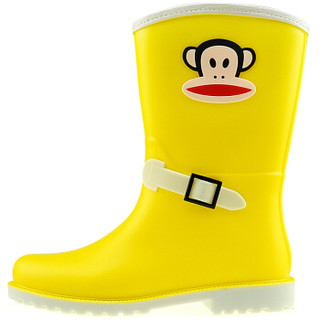 PaulFrank 大嘴猴雨鞋时尚雨靴中筒彩色水鞋 PF1003 黄色 36码
