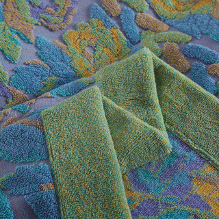 隽优 毛巾被 多彩玫瑰纯棉毯子 单人毯 夏季全棉空调毯夏凉被 绿色小号 140*190cm