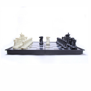 UB 中号3810B 磁性国际象棋 黑白色棋子可折叠便携 学生培训教学用棋