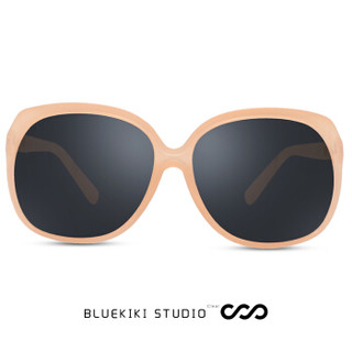 蓝其（Bluekiki)偏光太阳镜女款时尚大框彩膜墨镜驾驶镜女 7011橘框灰片