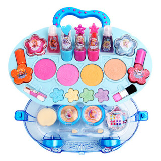 迪士尼玩具女孩儿童彩妆化妆盒套装 小女孩生日儿童节礼物口红指甲油化妆玩具Disney 冰雪奇缘公主化妆车