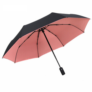 C'mon 双层全自动雨伞 自开自收折叠防风男士商务全自动伞三折伞 粉色