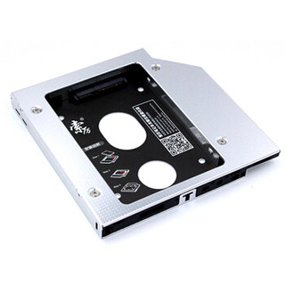 索厉(suoli)12.7mm笔记本光驱位SATA硬盘托架硬盘支架 银色 (适合SSD固态硬盘/镂空版/SLP127)