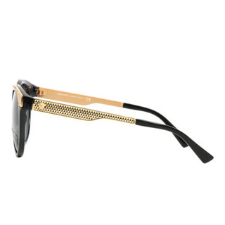 VERSACE 范思哲 女款黑色镜框金色镜腿灰色镜片眼镜太阳眼镜 MOD.4330 GB1/87