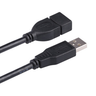 海乐（Haile）HY-42H-5M 高速USB2.0数据延长线公对母 电脑USB A公对A母加长连接线（AM-AF） 5米 黑色