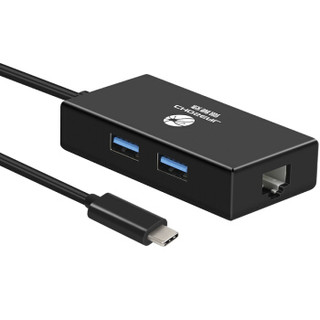 秋叶原（CHOSEAL）QD6303 USBType-C转USB3.0 Hub RJ45网口  乐视手机苹果 Macbook 多功能转换器(黑色）