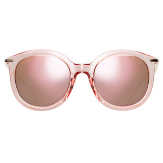 音米（inmix）1364 时尚复古潮流墨镜炫彩眼镜圆脸大框太阳眼镜女 透明粉色