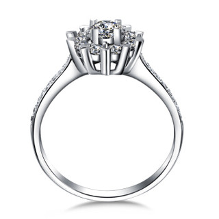 一搏千金（YBQJ）BG102 白18K金2.5克拉效果共40分FG色钻石戒指 群镶求结婚钻戒女款