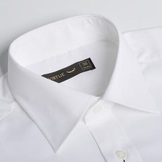 富绅Virtue 商务职业免烫短袖男衬衫 0392CS-H1 白色暗竖纹 40