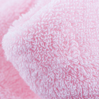 三利 精梳纯棉 A类 婴儿可用 吉祥缎档 割绒方巾面巾浴巾三件套 礼盒装 粉红色
