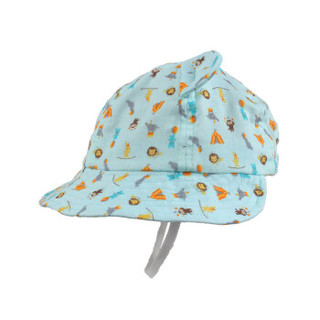 卡蒙（Kenmont）km-4761 0-1岁夏季幼儿童卡通帽子夏天男女宝宝婴儿棉盆帽 苹果蓝色 可调节（48cm）