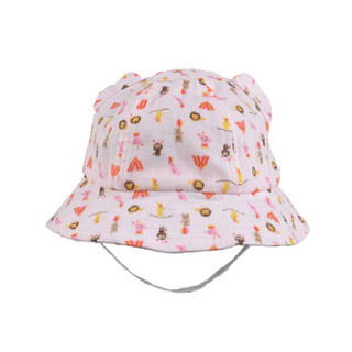 卡蒙（Kenmont）km-4761 0-1岁夏季幼儿童卡通帽子夏天男女宝宝婴儿棉盆帽 粉红色 可调节（48cm）