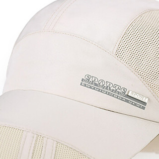 GLO-STORY 棒球帽 休闲薄料运动网帽男女户外鸭舌帽MMZ724036米色