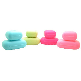 加加林 带盖可携带旅行香皂盒 锁扣便携手工皂盒肥皂盒 塑料 大号粉色