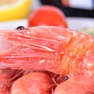 海买 仁豪水产头籽北极甜虾熟冻冰虾净重1.5kg 80-100只/kg 头籽率80% 即食冰虾