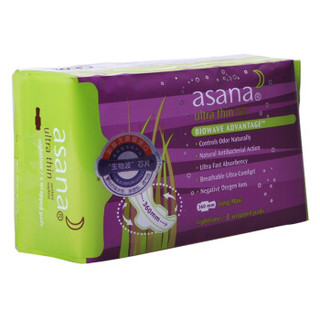 阿莎娜(Asana)超薄棉面360加强型夜用卫生巾5片